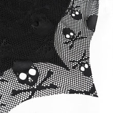 Load image into Gallery viewer, SKT25801 Punk Skull Mesh-Paneled, Snake-Print Faux Leather Micro-Mini Skirt with Multiple Straps
