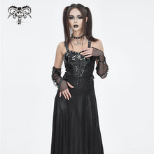 Load image into Gallery viewer, SKT189 Punk pleated glazed leather suspender dress
