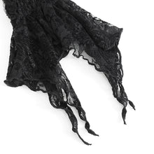 Load image into Gallery viewer, EGE00201 Black gothic Flocked rose mesh feather sleeves
