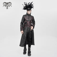 Load image into Gallery viewer, CT26901 Punk pleated leather long coat
