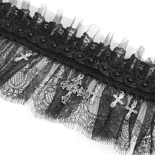 Load image into Gallery viewer, EAS015 Eyelash lace and pleated lace stand collar
