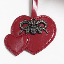 Load image into Gallery viewer, AS31502 Red Punk-style glossy bag with heart and bow details
