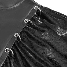 Load image into Gallery viewer, SKT217 Punk non-stretchy faux leather ruffled skirt
