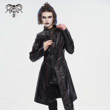 Load image into Gallery viewer, CT21301 Irregular rubberized faux leather contrasting stripe jacket
