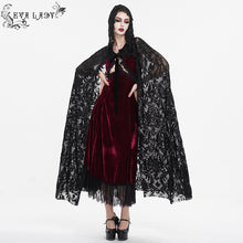 Load image into Gallery viewer, ECA012 Embroidered Lace Net Hooded Shawl

