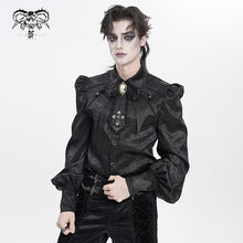Load image into Gallery viewer, SHT15401 Gothic Long-Sleeve Pleated Shirt with Bat-Wing Shoulder Flaps
