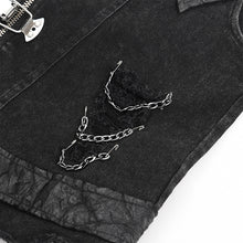 Load image into Gallery viewer, WT092 Asymmetric distressed punk vest
