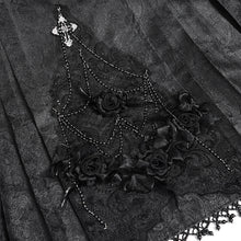 Load image into Gallery viewer, ESKT068 Shiny Cashew Jacquard Lace Horse-face Skirt
