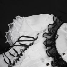 Load image into Gallery viewer, SHT15102 Lolita Shimmer Chiffon Pleated Short-Sleeve Blouse
