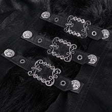 Load image into Gallery viewer, CT239 Gothic Women Black Patterned leather long-sleeved short wool jacket
