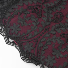 Load image into Gallery viewer, ESKT05602 red Gothic floral embroidered skirt
