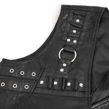 Load image into Gallery viewer, WT080 Faux cracked leather punk vest
