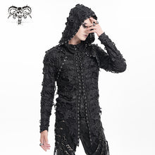 Load image into Gallery viewer, TT283 Punk hooded laminated ripped T-shirt
