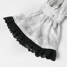 Load image into Gallery viewer, SHT15602 Grey Two-Tone Textured Woven Gothic Shirts with Bow Tie
