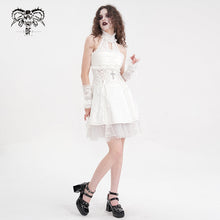 Load image into Gallery viewer, SKT21902 white lolita halterneck tunic dress
