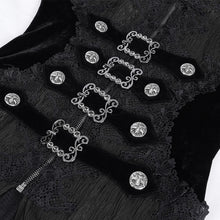 Load image into Gallery viewer, CT24701 Black Gothic long hooded long sleeve coat
