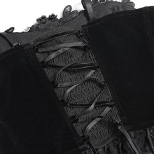 Load image into Gallery viewer, ECST01401 Gothic Corset with Long Beaded Tassels at the Bust

