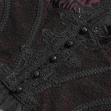 Load image into Gallery viewer, SHT161 Gothic V-Neck Backless Cropped T-Shirt with Eyelash Lace Shoulders

