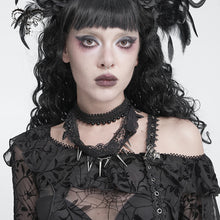 Load image into Gallery viewer, AS322 Gothic necklace with delicate chain and lace detailing
