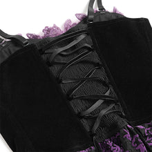 Load image into Gallery viewer, ECST01402 Gothic Corset with Long Beaded Tassels at the Bust
