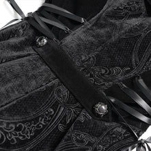 Load image into Gallery viewer, ECT02302 Black And Red Cashmere diamond check fleece collar Gothic jacket
