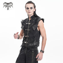 Load image into Gallery viewer, WT092 Asymmetric distressed punk vest
