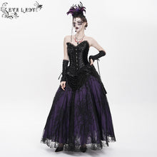 Load image into Gallery viewer, ESKT06702 purple branch mesh gothic skirt
