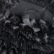 Load image into Gallery viewer, AS195 gothic black Lolita lace Big flower tassel half hat
