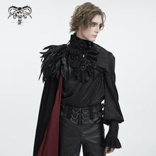 Load image into Gallery viewer, CA043 Single shoulder high collar feather men cloak
