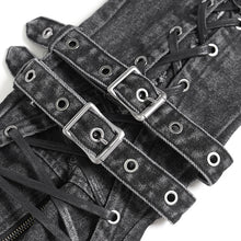 Load image into Gallery viewer, AS313 Distressed long denim leg warmers (punk style)
