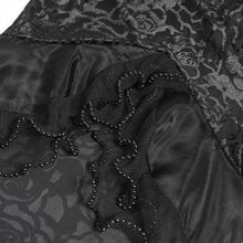 Load image into Gallery viewer, ESKT07801 Black Velvet Paneling with Soft Rose Mesh Gothic Skirt
