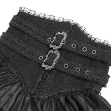 Load image into Gallery viewer, ESKT07001 Gothic 3D velvet flower pattern skirt with corset
