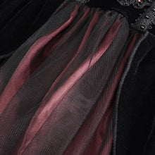 Load image into Gallery viewer, ESKT04502 Black and red Gothic suspender dress
