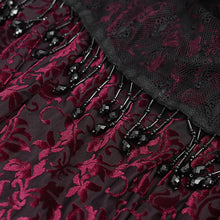 Load image into Gallery viewer, ESKT051 Women Burnt Out Velvet and Diamond Flower Mesh Gothic Skirt
