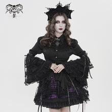 Load image into Gallery viewer, SHT152 Gothic Striped Ruffled Shirt with Flared Sleeves
