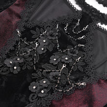 Load image into Gallery viewer, EVA LADY ETT04102 Gothic shiny velvet halterneck long-sleeved T-shirt
