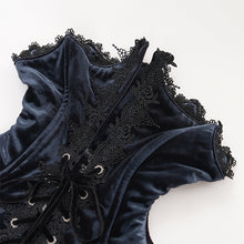 Load image into Gallery viewer, CA049 Gothic black and red velvet knitted collar

