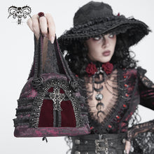 Load image into Gallery viewer, AS29702 Wine Small Gothic-style pleated-pattern handbag
