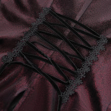 Load image into Gallery viewer, SHT14102 wine Women Glossy Velvet Swallowtail blouse
