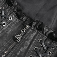 Load image into Gallery viewer, WT10001 Whole-Garment Enzyme-Washed, Two-Tone Woven Punk Cropped Vest
