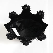 Load image into Gallery viewer, EAS04101 Black Bat-Wing-Opening Velvet Handbag
