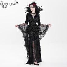 Load image into Gallery viewer, ESKT074 Gothic wedding Custom-made feather branch collar embroidered dress
