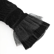 Load image into Gallery viewer, SHT13301 Black Pleated velvet V-neck shirt
