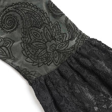 Load image into Gallery viewer, TT298 Tie-dye flocked ruffled Gothic suspender T-shirt
