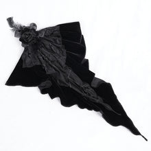 Load image into Gallery viewer, PT255 Gothic black women Pleated hem velvet shorts

