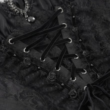 Load image into Gallery viewer, ECST00701 Gothic Pattern Jacquard Feather Rose Corset
