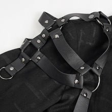 Load image into Gallery viewer, CT206 rubberized cross pattern leather shoulder loops asymmetrical men&#39;s long coat
