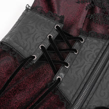 Load image into Gallery viewer, CT26002 Red Gothic shiny velvet halterneck hooded women coat
