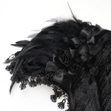 Load image into Gallery viewer, ECA018 Gothic Rose Embossed Velvet Feather Collar
