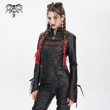 Load image into Gallery viewer, CT26301 Pleated Faux Leather Punk Jacket
